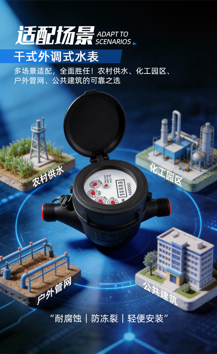 尼龍干式外調式水表